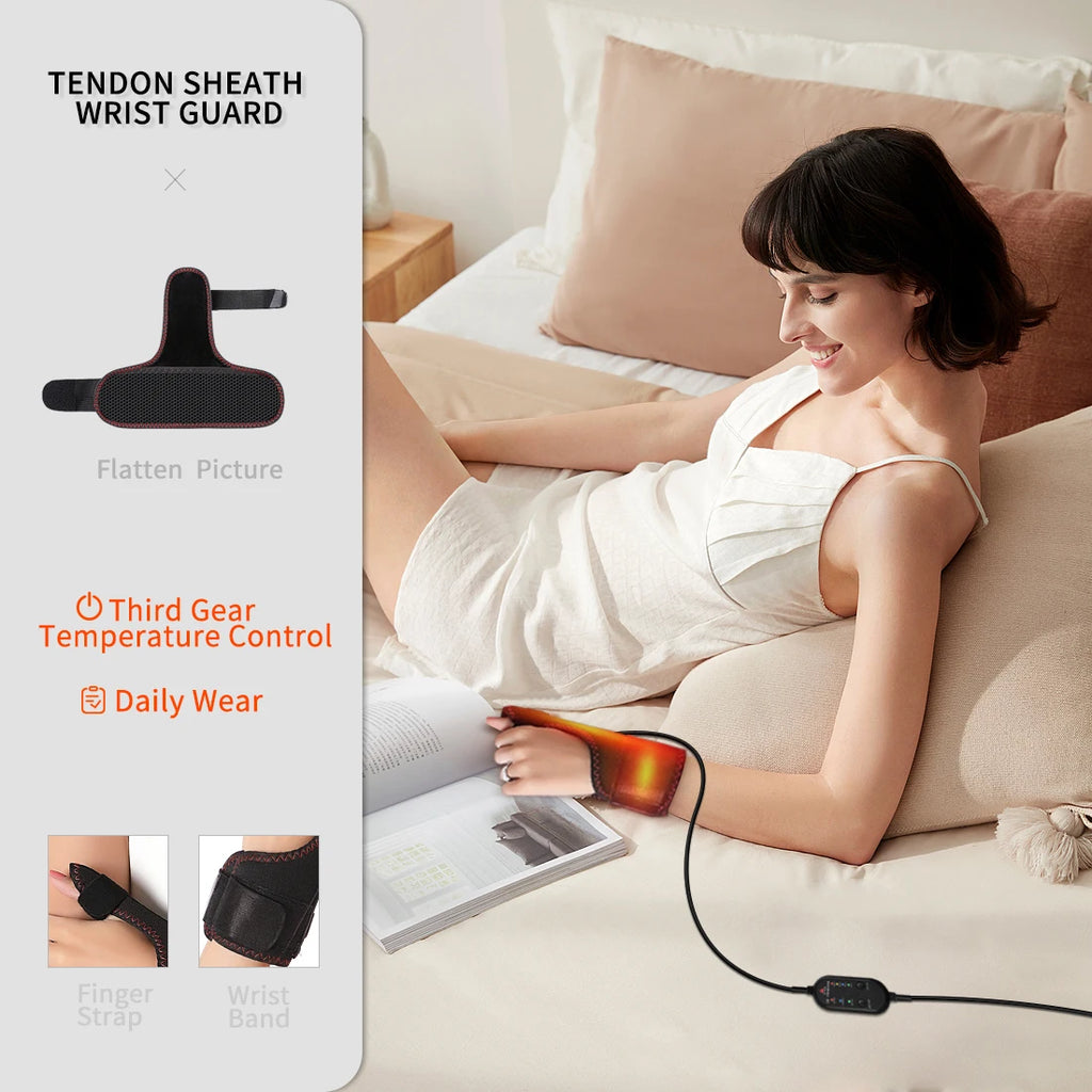 New Electric Finger Massager 3 Gears Heat Vibration Kneading Arthritis Carpal Tunnel Relief USB-Powered Portable Rapid fever