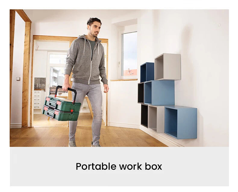Bosch System Box Stackable Toolbox Multifunctional Stackable Tool Case Set S and M Carrying Case System Storage Box