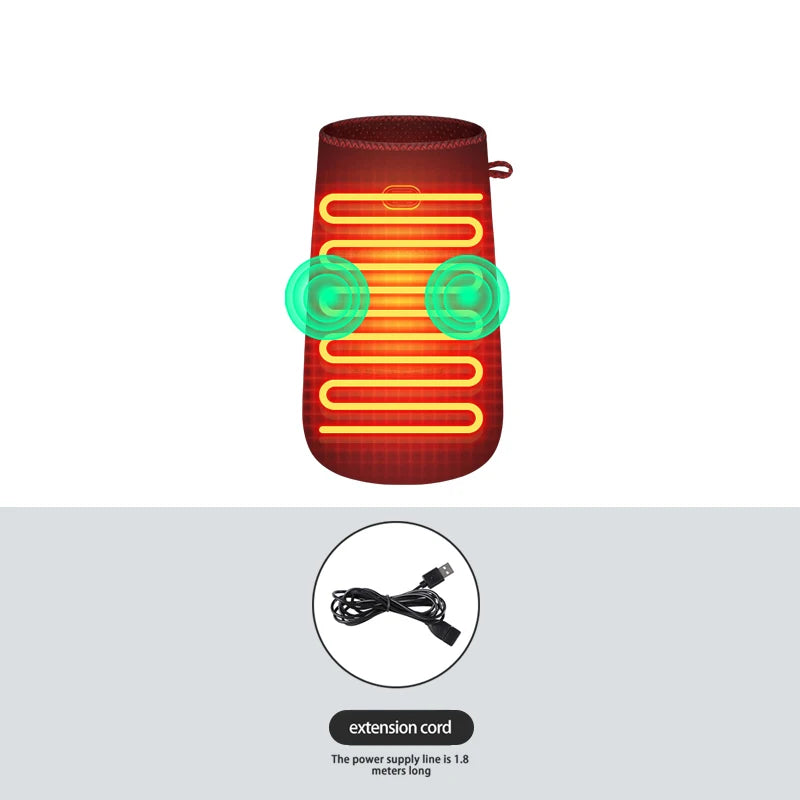Electric Heating Hand Muff Vibration Massager Hot Compress Relieves Pain Discomfort Overuse Injury USB Port Family Use Hand Care