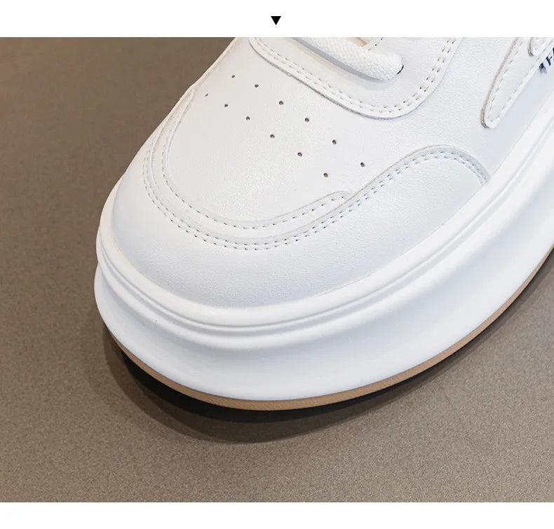 Fujin 8cm New Platform Wedge Sneakers Air Mesh Summer Sandals Shoes Women Shoes Spring Autumn Genuine Leather Vulcanize Footwear