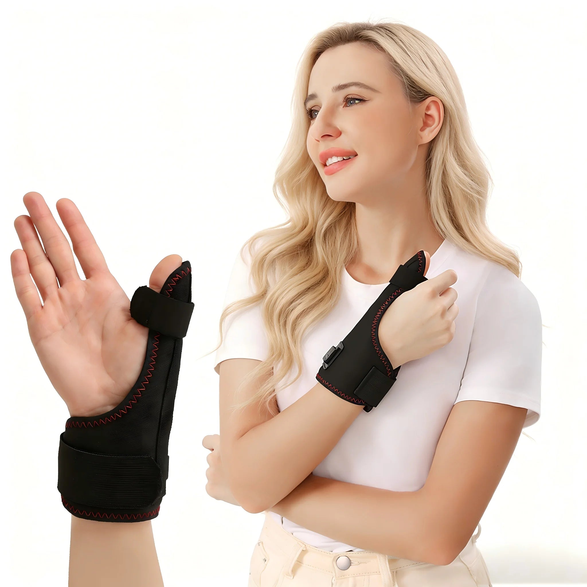 Electric Heating Thumb Support -Vibration Massager Hot Compress Relieves wrist Fatigue Discomfort 3-Level Timer Tenosynovitis