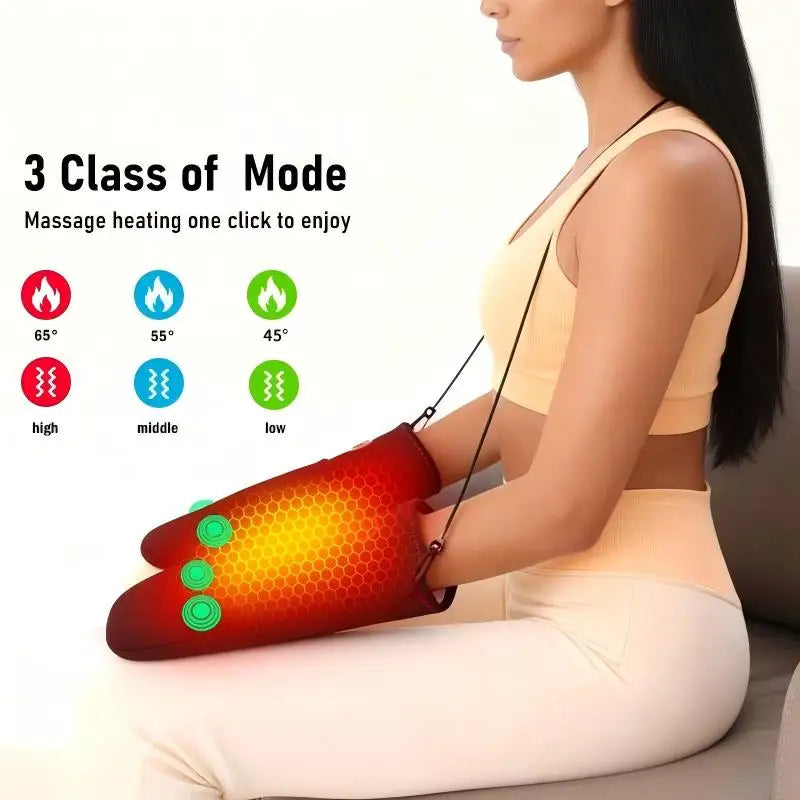 Electric Heating Hand Muff Vibration Massager Hot Compress Relieves Pain Discomfort Overuse Injury USB Port Family Use Hand Care