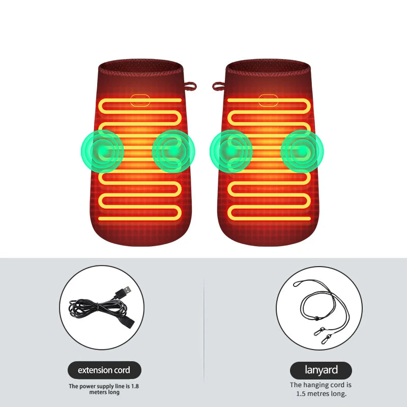 Electric Heating Hand Muff Vibration Massager Hot Compress Relieves Pain Discomfort Overuse Injury USB Port Family Use Hand Care