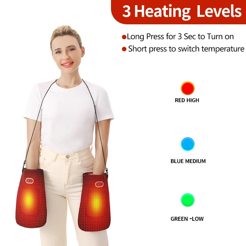 Electric Heating Hand Muff Vibration Massager Hot Compress Relieves Pain Discomfort Overuse Injury USB Port Family Use Hand Care