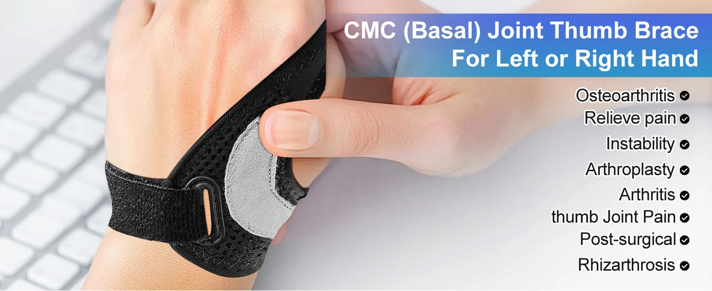 CMC Thumb Brace with Shape-memory Restriction Splint for Osteoarthritis, CMC Joint Thumb Arthritis Brace Stabilizer