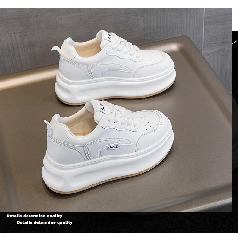 Fujin 8cm New Platform Wedge Sneakers Air Mesh Summer Sandals Shoes Women Shoes Spring Autumn Genuine Leather Vulcanize Footwear