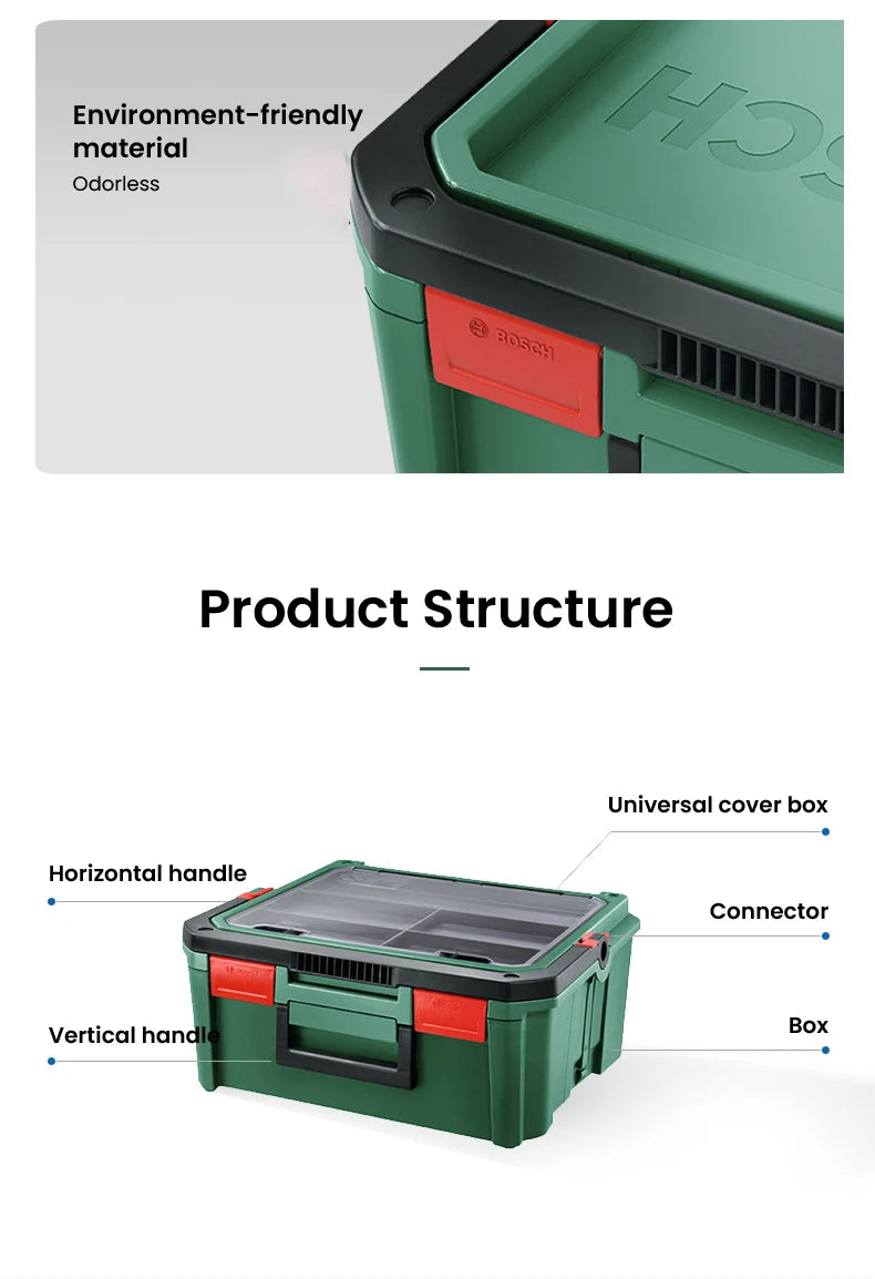 Bosch System Box Stackable Toolbox Multifunctional Stackable Tool Case Set S and M Carrying Case System Storage Box