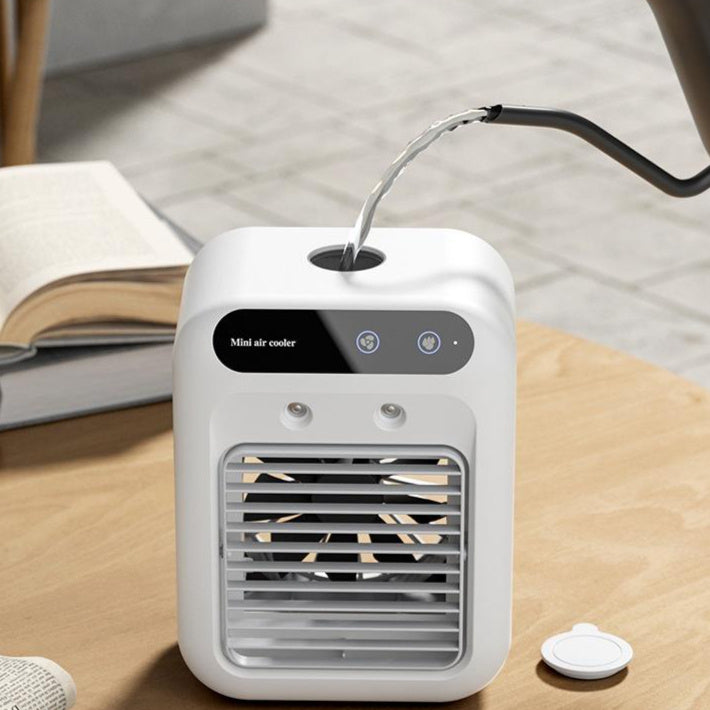 Portabel Luftkylare med Vattenkylning & Fläkt – USB för Hem, Kontor & Bil